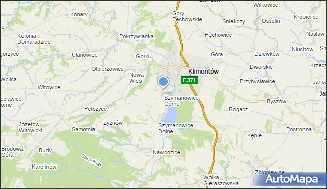 mapa Szymanowice Górne, Szymanowice Górne na mapie Targeo